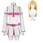 Free Shipping For2.5 Dimensional Seduction Anime Ririsa Amano Women White Pink Dress Set Cosplay Costume