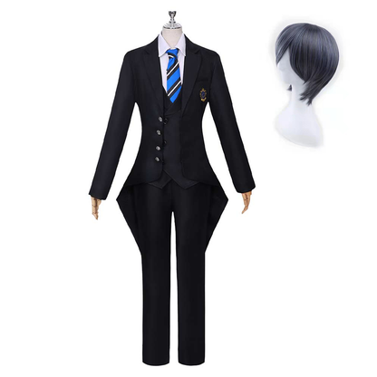 Free Shipping For_lack Butler Season 4: Public School Arc Anime Ciel Phantomhive Black Outfit Party Carnival Halloween Cosplay Costume