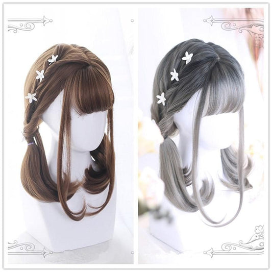 Free Shipping For Hivava Grey/Brown Lolita 45cm Daily Wig