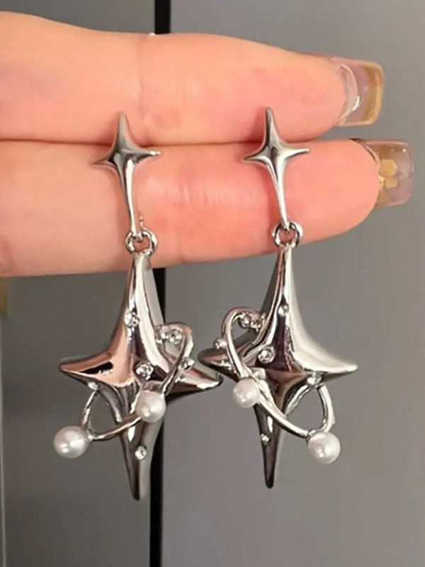 Geometric Star Shape Normcore Drop Earrings