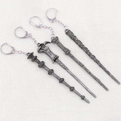 Alloy Ornament Magic Wand Key Ring-Homeunderwear