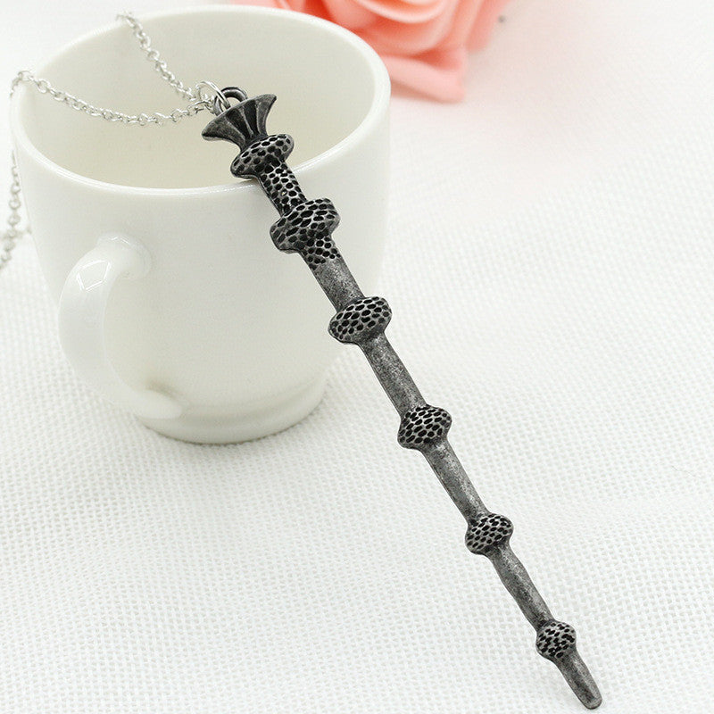 Alloy Ornament Magic Wand Necklace-Homeunderwear