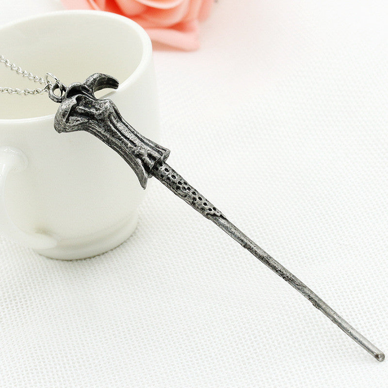 Alloy Ornament Magic Wand Necklace-Homeunderwear