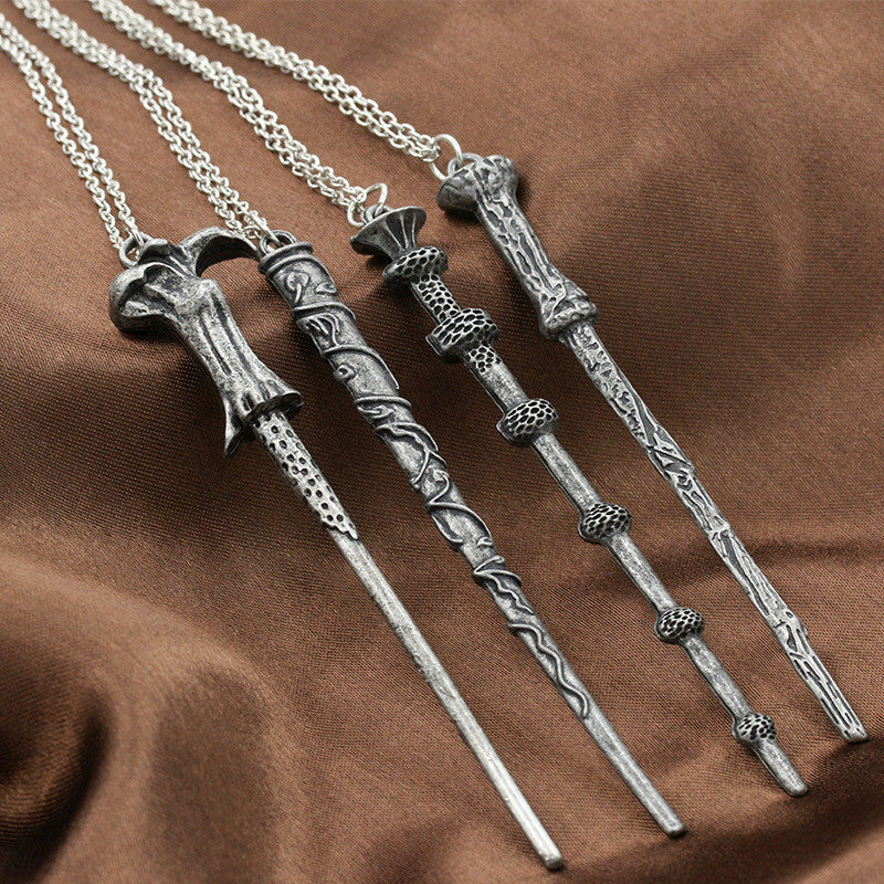 Alloy Ornament Magic Wand Necklace-Homeunderwear