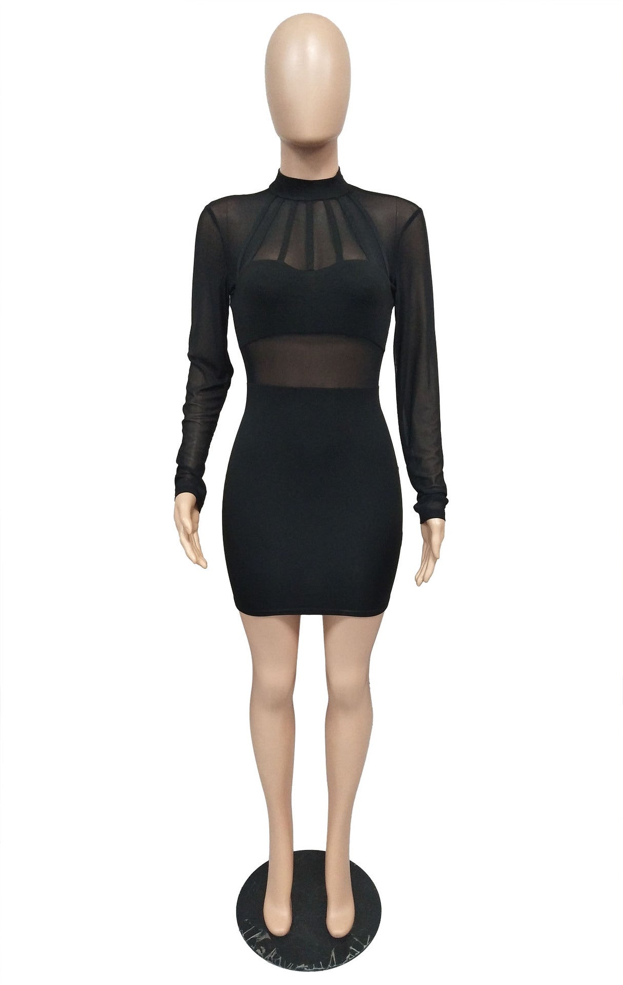 Sexy Mesh Long Sleeve Party Dress