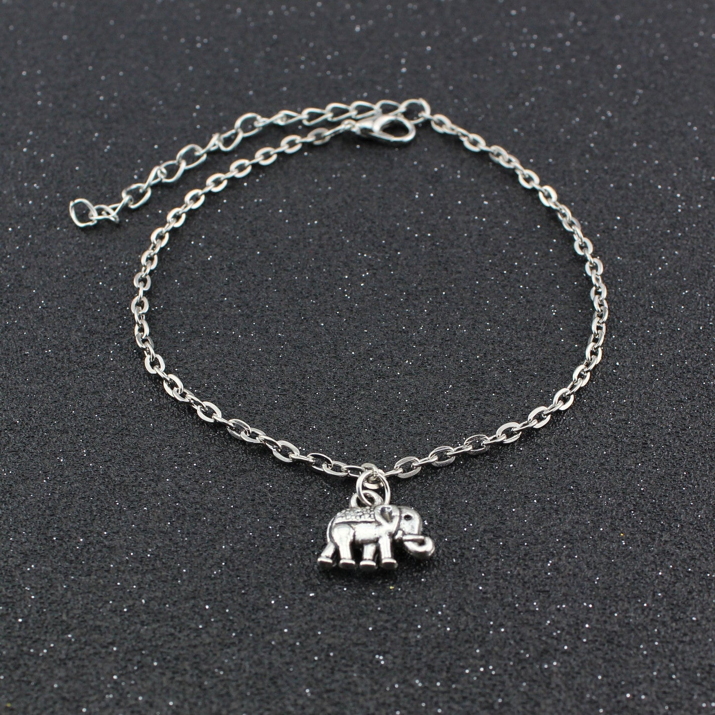 Silver Elephant Pendant Women's Anklet-Homeunderwear