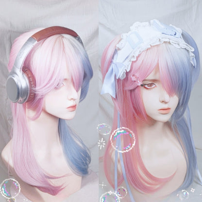 Free Shipping For Hivava Cotton Candy Pink Blue Wig