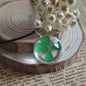 Manual Dandelion Clovers Lace Dried Flower Glass Ball Time Gem Clavicle Pendant Necklace-Homeunderwear