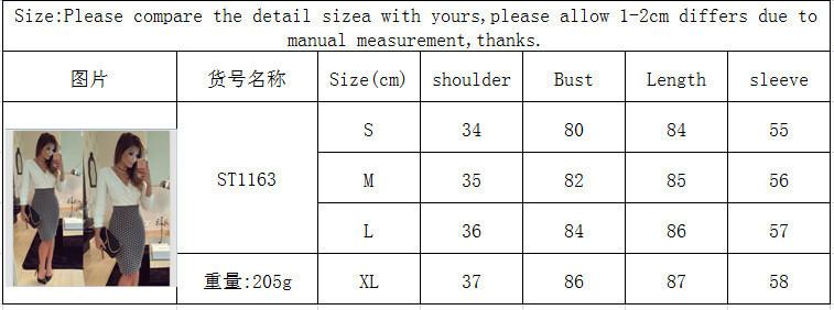 Clearance V-neck Long Sleeves Patchwork Bodycon Knee-length Dress