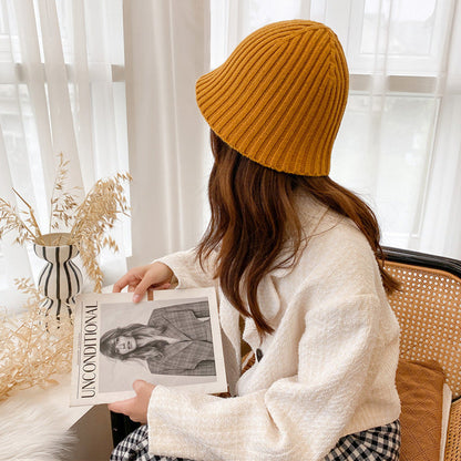 Autumn And Winter Knitting Wool Fisherman's Hat Pit Strip Versatile Women's Basin Hat-Homeunderwear