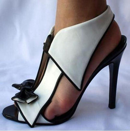 Color Matching Bow High Heeled Sandals