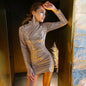 Long Sleeve Nightclub Sexy Sequin Dress