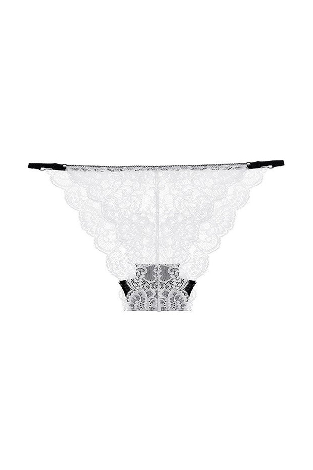 White Lavender Lace Thong Sheer Lace Panties S,M,L