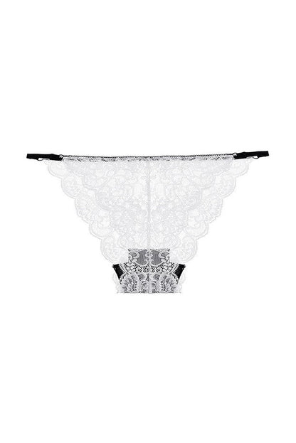 White Lavender Lace Thong Sheer Lace Panties S,M,L