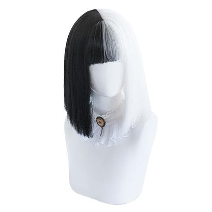 Free Shipping For Hivava Black White Split Wig