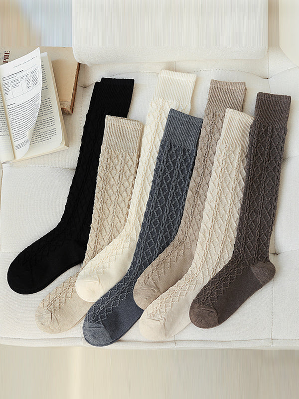 New Fashion Casual Skinny Solid Color Twist Socks-Homeundewear