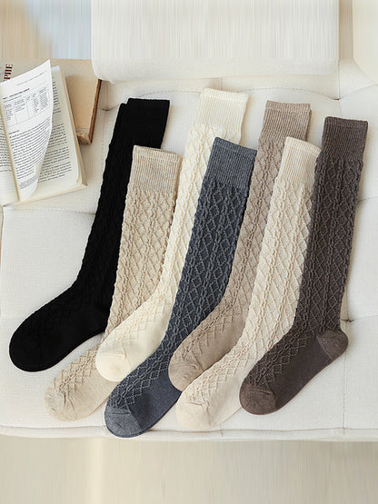 New Fashion Casual Skinny Solid Color Twist Socks-Homeundewear