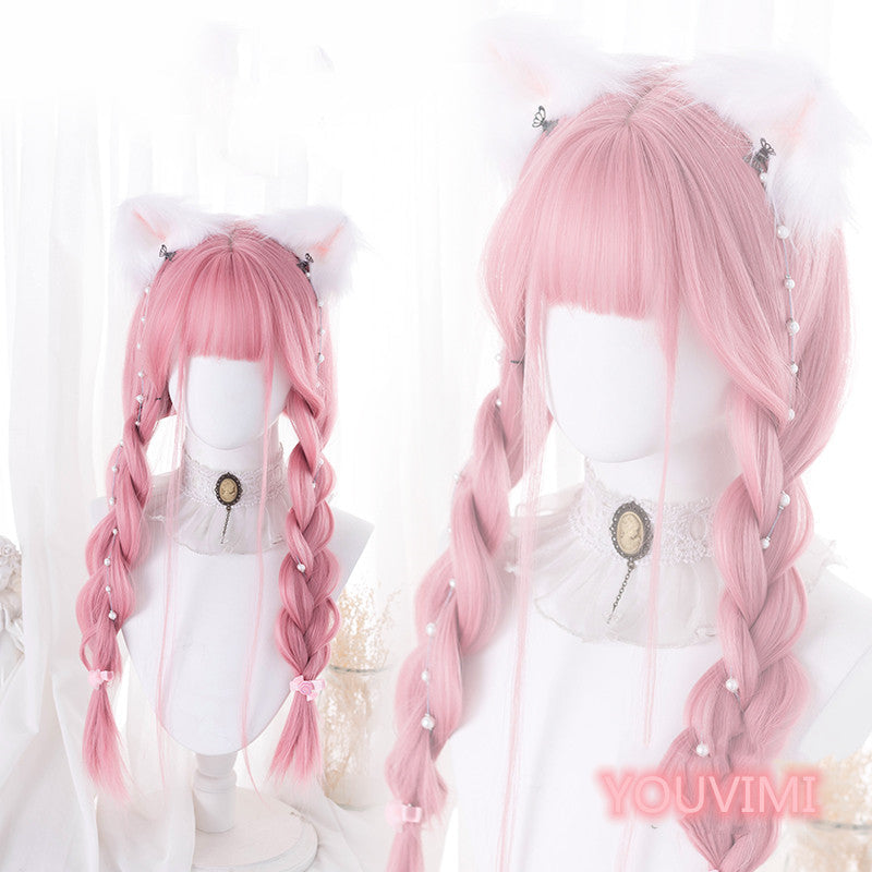 Free Shipping For Hivava Cute Pink Long Straight Wig