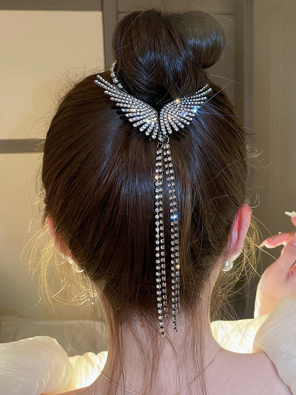 Geometric Rhine Stones Tasseled Hair Accessories