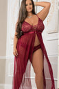 Free Shipping For Empire Waist Laced Sheer Long Dress & Panty