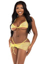 Free Shipping For 3 Piece Rhinestone Mesh Wrap Bra, G-String & Sarong Set