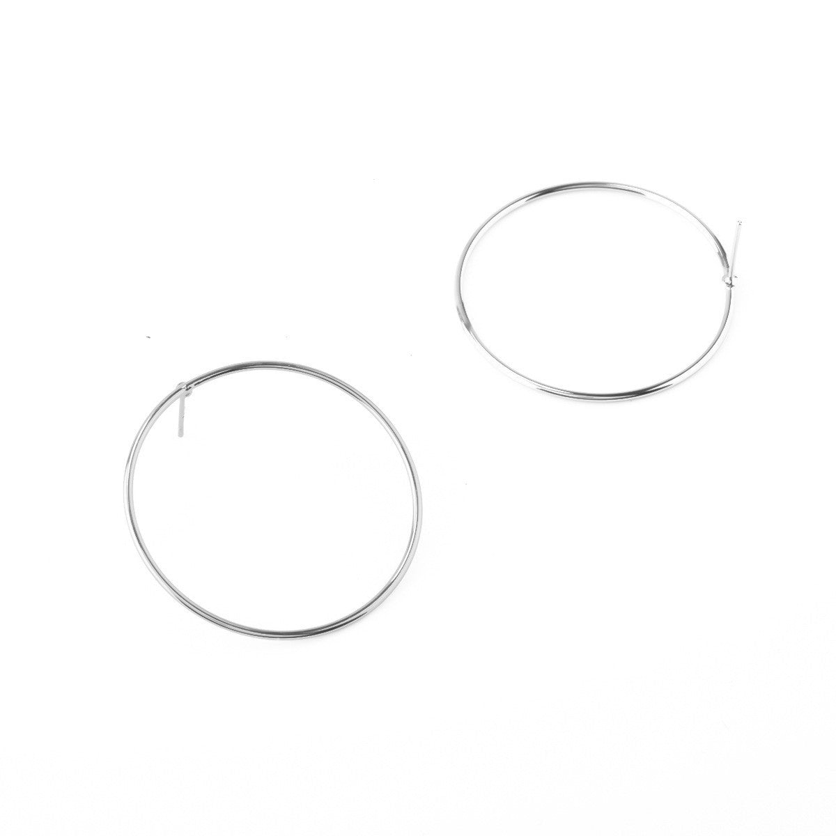 Contracted Joker Copper Smooth Circle Earrings-Homeunderwear