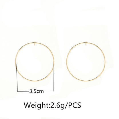 Contracted Joker Copper Smooth Circle Earrings-Homeunderwear