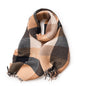 Imitation Cashmere Contrast Color Plaid Tassel Winter Warm Shawl Scarf