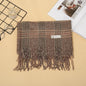 Imitation Cashmere Lattice Warm Tassled  Shawl Scarf