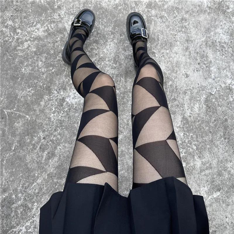 Sexy JK Diamond Patterned Dark Nightclub Pantyhose