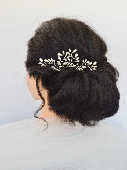 Beautiful White Bride Pearl Hairpins-Homeunderwear