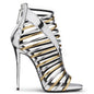 Chic Unveiling Elegance Metallic Strappy Roman Sandals-Homeunderwear