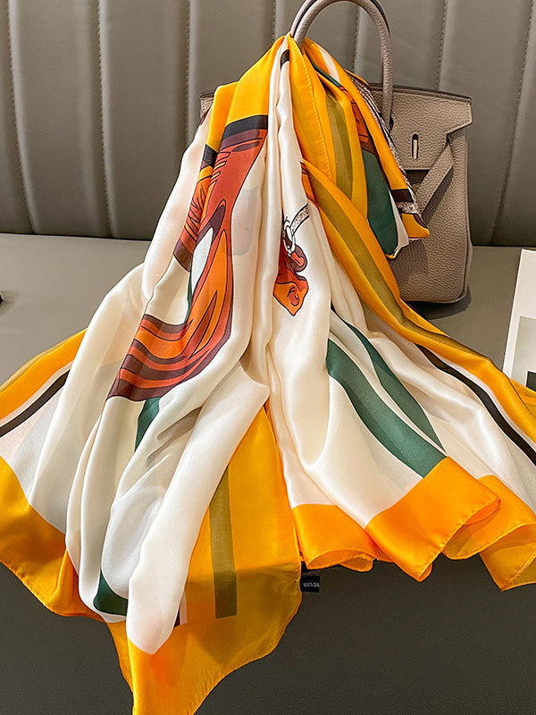 Silk Imitation Printed Silk Imitation Shawl&Scarf-Homeunderwear