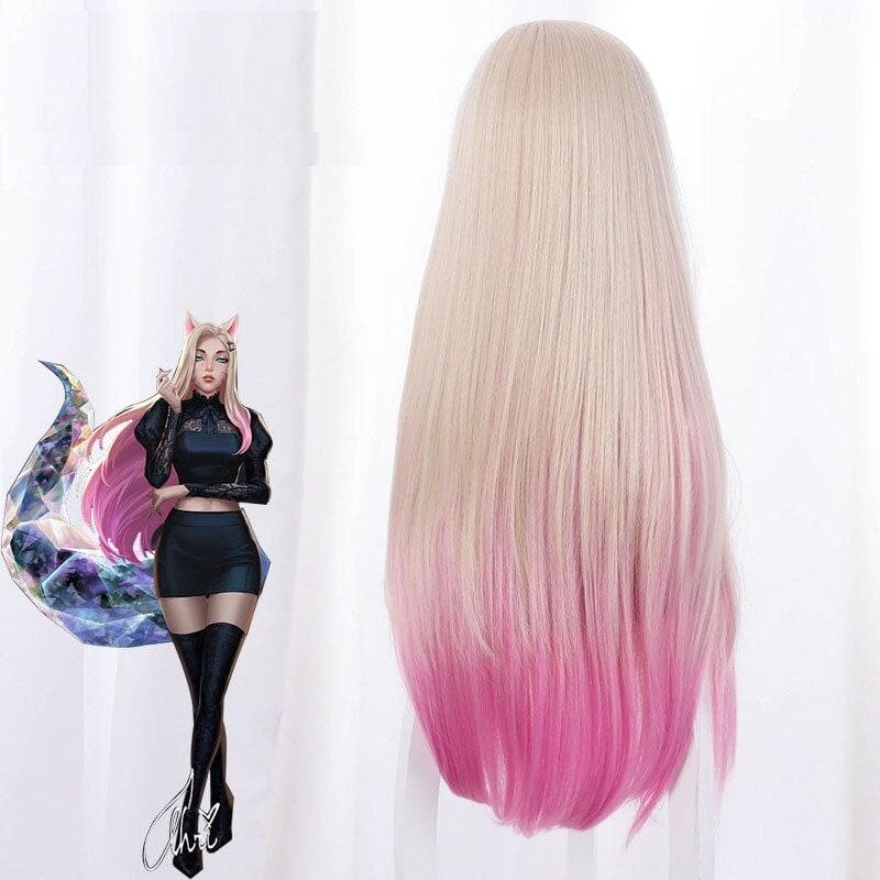 Free Shipping For Hivava 80cm Pink Game LOL Ahri Cosplay Wig