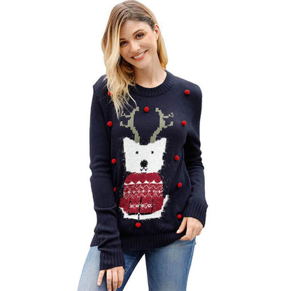 Crewneck Reindeer Knit Sweater