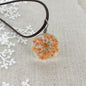 Manual Dandelion Clovers Lace Dried Flower Glass Ball Time Gem Clavicle Pendant Necklace-Homeunderwear