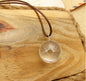 Manual Dandelion Clovers Lace Dried Flower Glass Ball Time Gem Clavicle Pendant Necklace-Homeunderwear