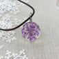 Manual Dandelion Clovers Lace Dried Flower Glass Ball Time Gem Clavicle Pendant Necklace