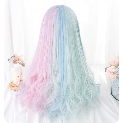 Free Shipping For Hivava Alice Bear Cotton Candy Parted Pink Mint Wig