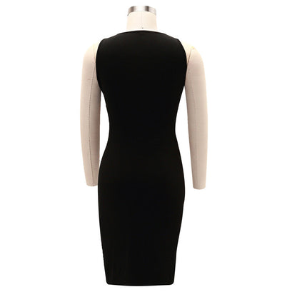 Women Sleeveless Bandage Blackless Bodycon Dress