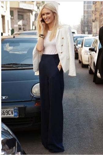 Clearance High Waist Draped Design Wide Leg Long Pants