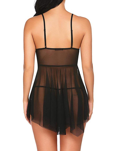 V-Neckline Lace Pajama Dress