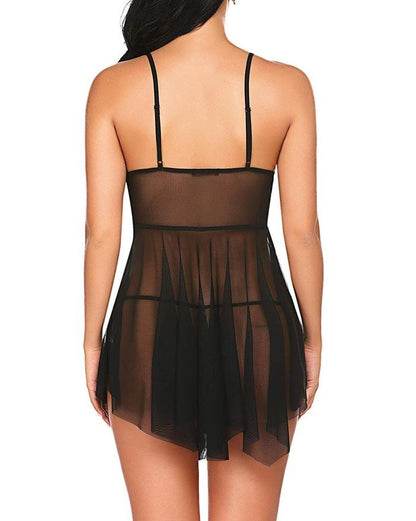 V-Neckline Lace Pajama Dress