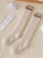 New Fashion Original Coral Fleece Keep Warm Contrast Color Striped Socks Accessories-Homeundewear