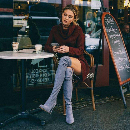 Sexy Turtle Neck Long Sweater Dress