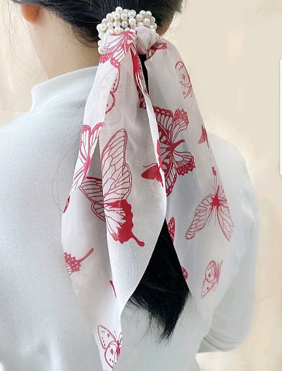 Free Shipping For Pearl Scrunchy Print Scarf