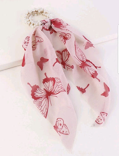 Free Shipping For Pearl Scrunchy Print Scarf