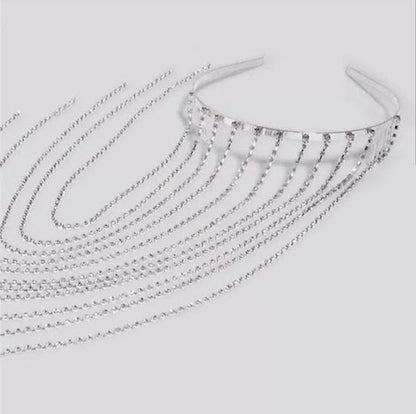 Free Shipping For Luxury Rhinestone Long Tassel Headband