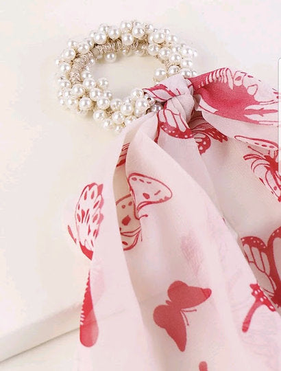 Free Shipping For Pearl Scrunchy Print Scarf