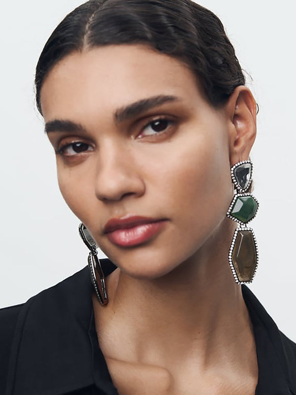 Geometric Split-Joint Drop Earrings